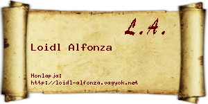 Loidl Alfonza névjegykártya